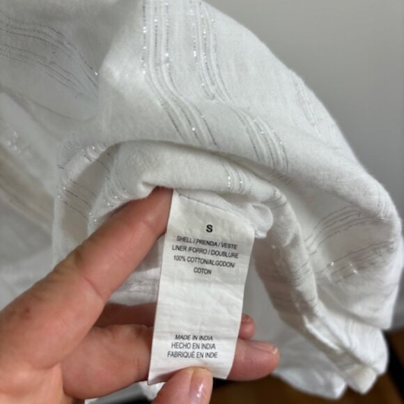 Vitamin A White Textured Tie-Waist Romper Small – Summer Beach Cover Up - Picture 6 of 7